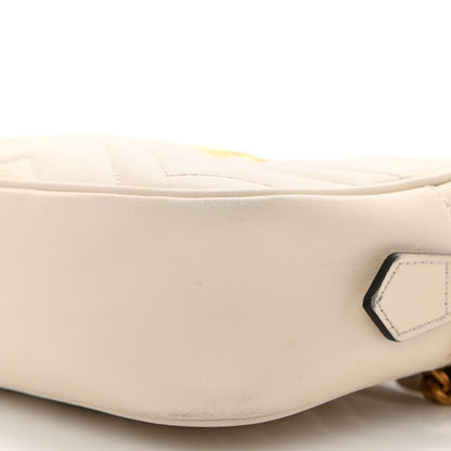 Gucci Calfskin Matelasse Mini GG Marmont Chain Shoulder Bag White 9 of 11