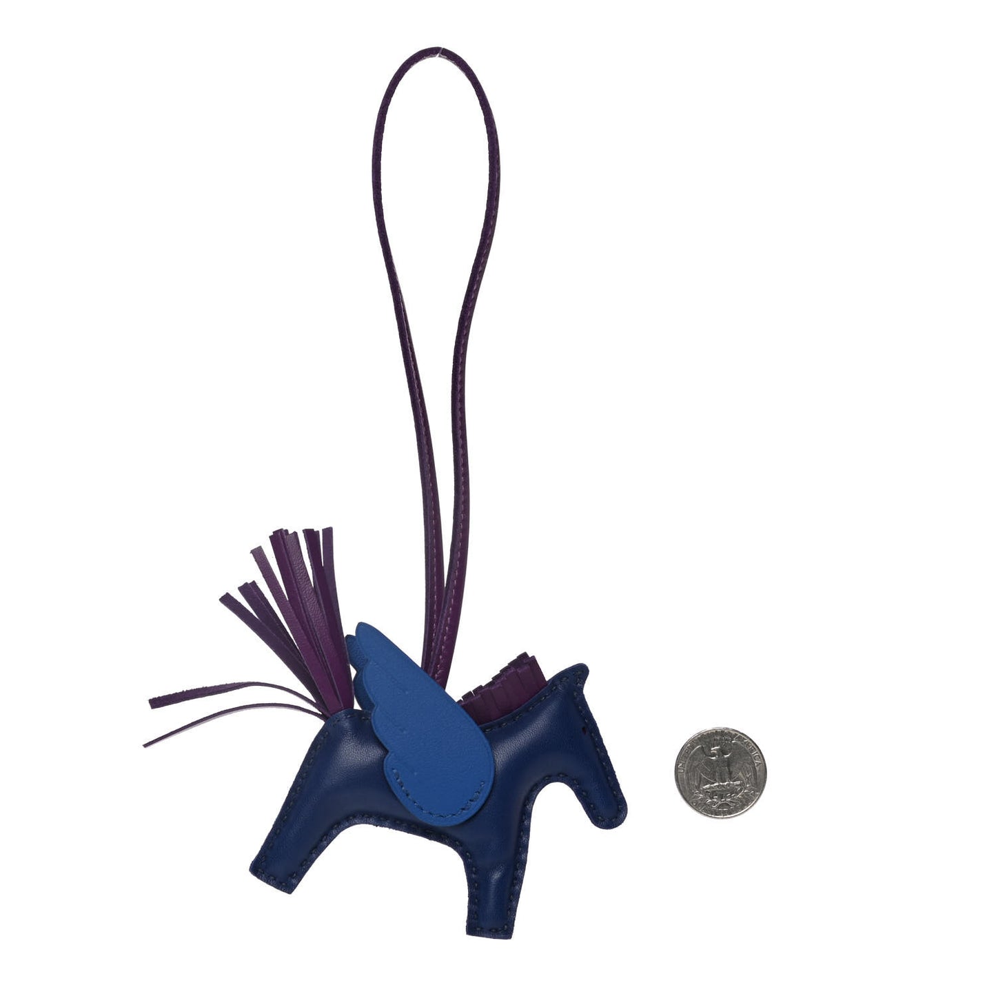 Milo Lambskin Grigri Rodeo Pegase Horse Bag Charm PM Bleu Saphir Violet Bleu France