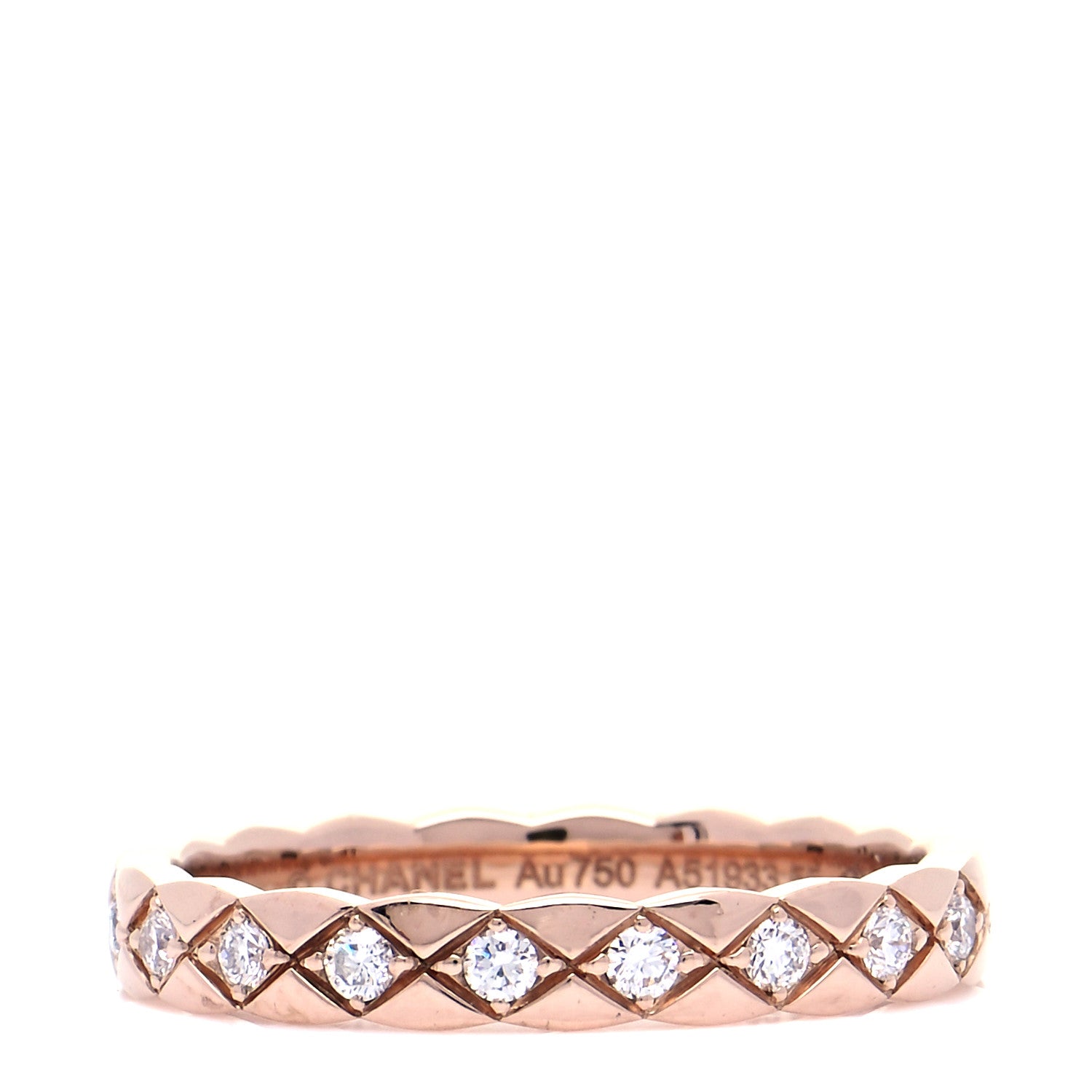 Chanel 18K Beige Gold Diamond Mini Coco Crush Ring 55 7.25 1 of 7