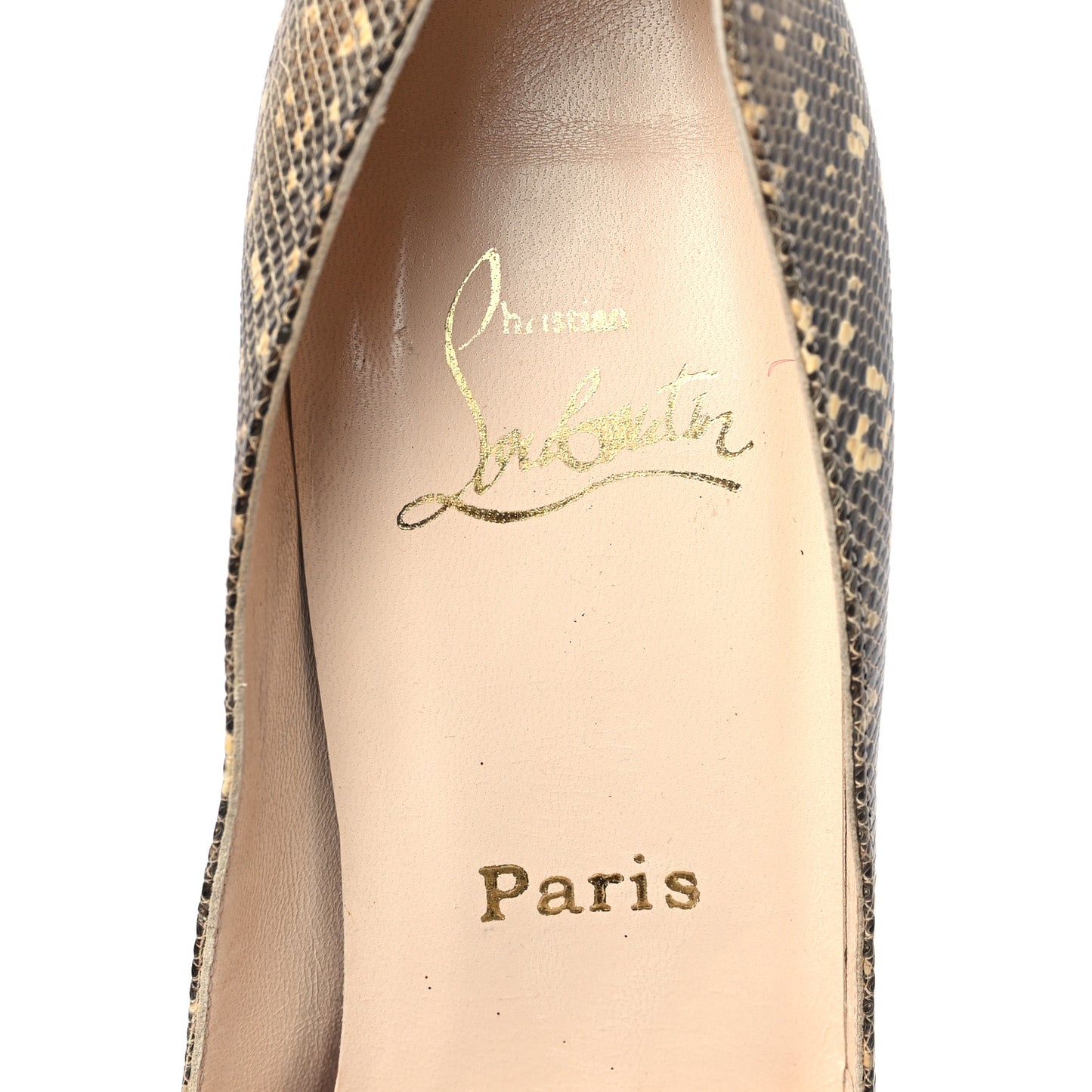 Lizard Lady Peep 120 Pumps 38.5 Beige