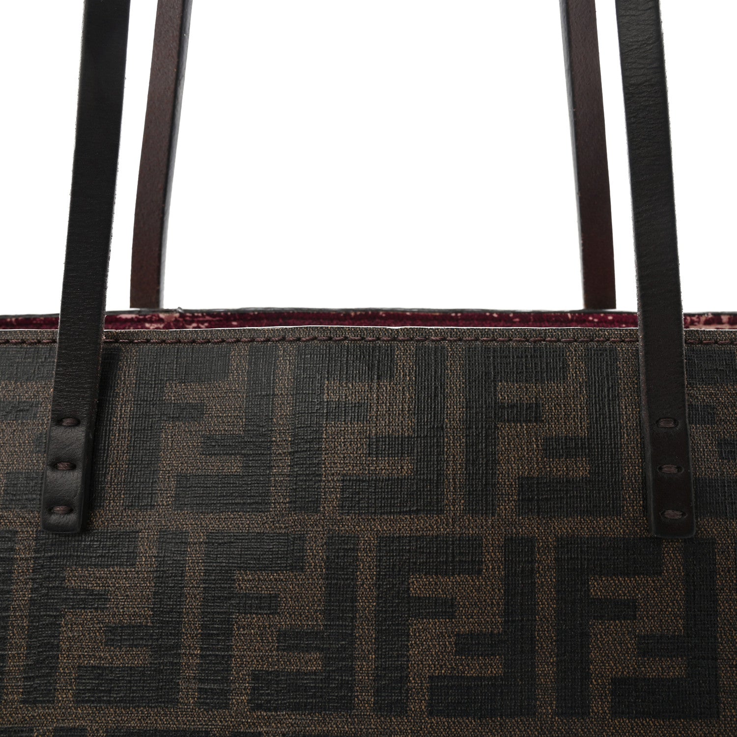 Fendi Zucca Spalmati Medium Roll Tote Tobacco Fuxia 7 of 9