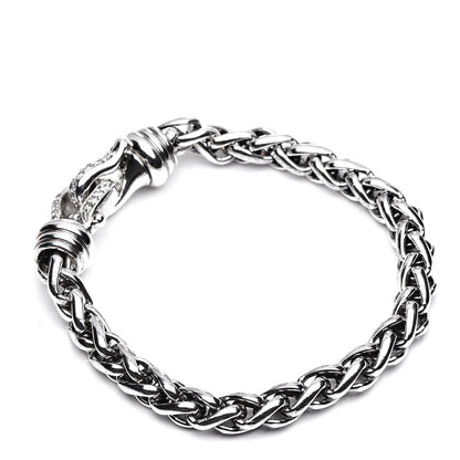 David Yurman Sterling Silver Diamond 6mm Wheat Chain Bracelet 3 of 4