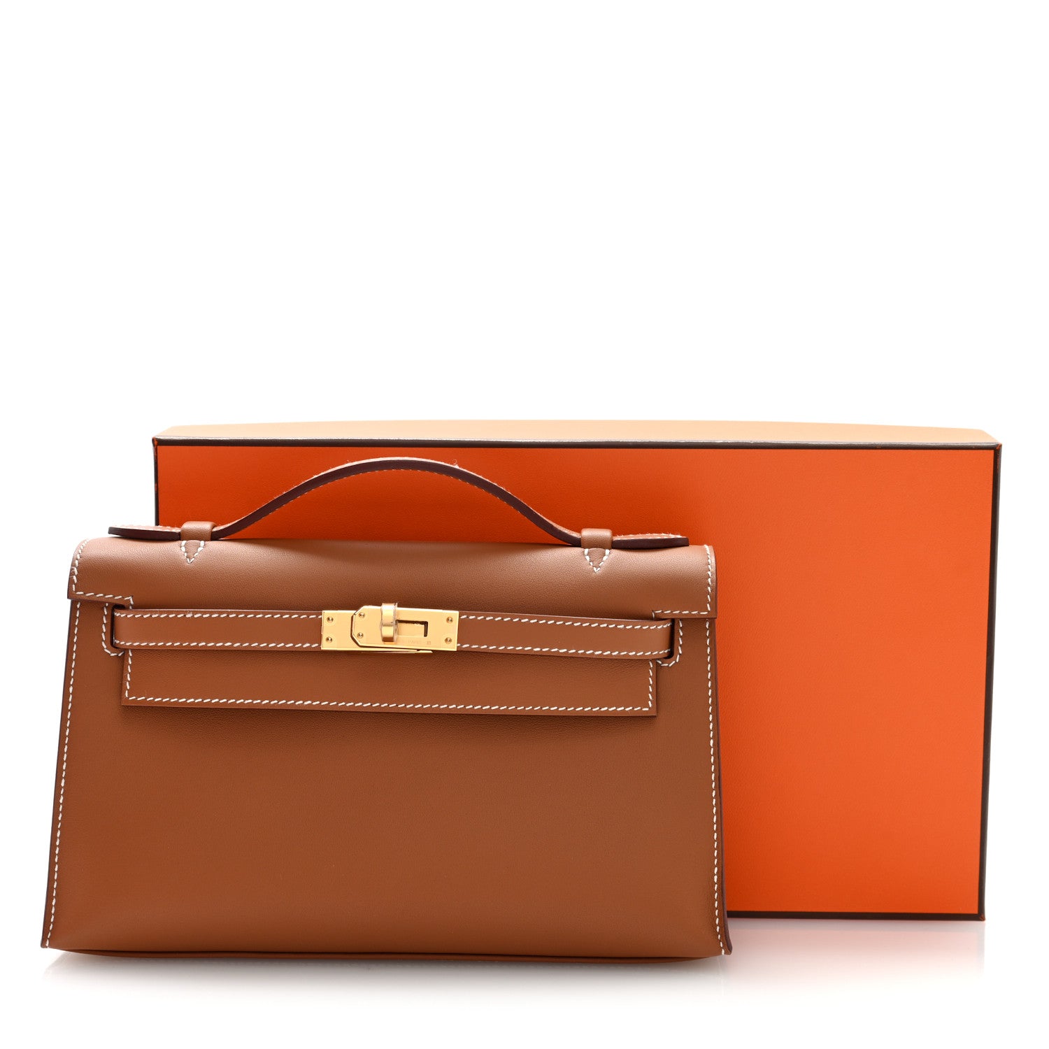 Hermes Swift Kelly Pochette Clutch Gold 20 of 20