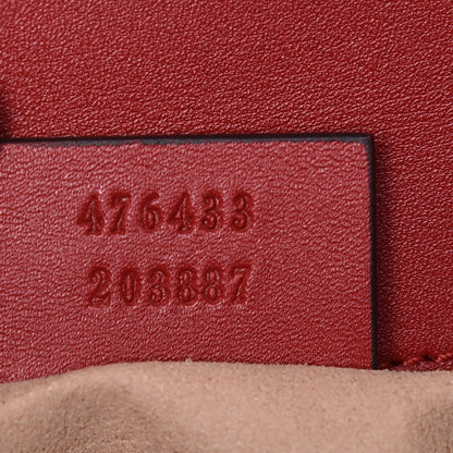 Gucci Calfskin Matelasse Super Mini GG Marmont Shoulder Bag Hibiscus Red 7 of 8