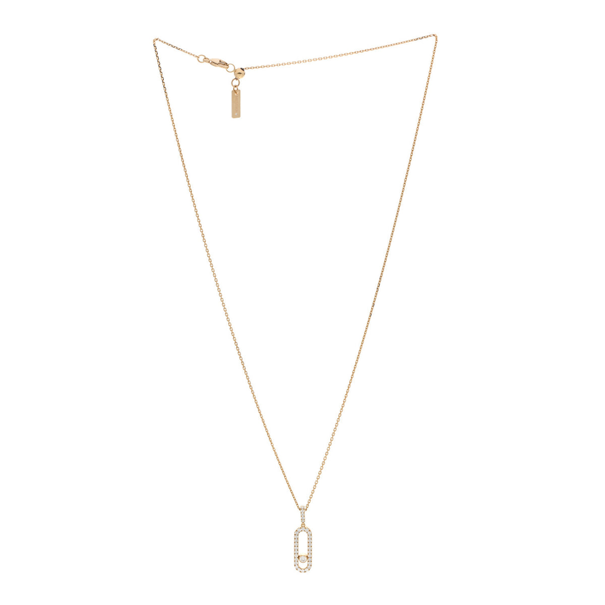 18K Yellow Gold Diamond LM Move Uno Pave Pendant Necklace
