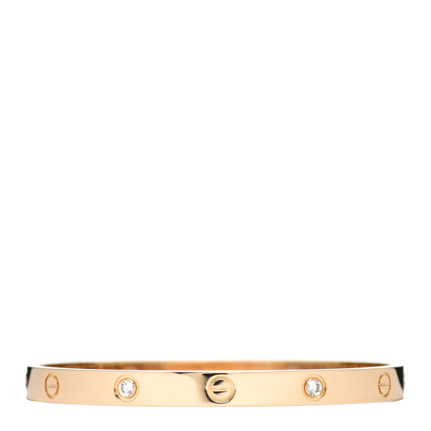 Cartier 18K Yellow Gold 4 Diamond LOVE Bracelet 19 1 of 7