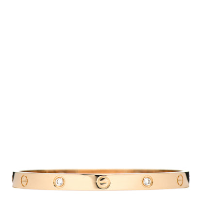 Cartier 18K Yellow Gold 4 Diamond LOVE Bracelet 19 1 of 7