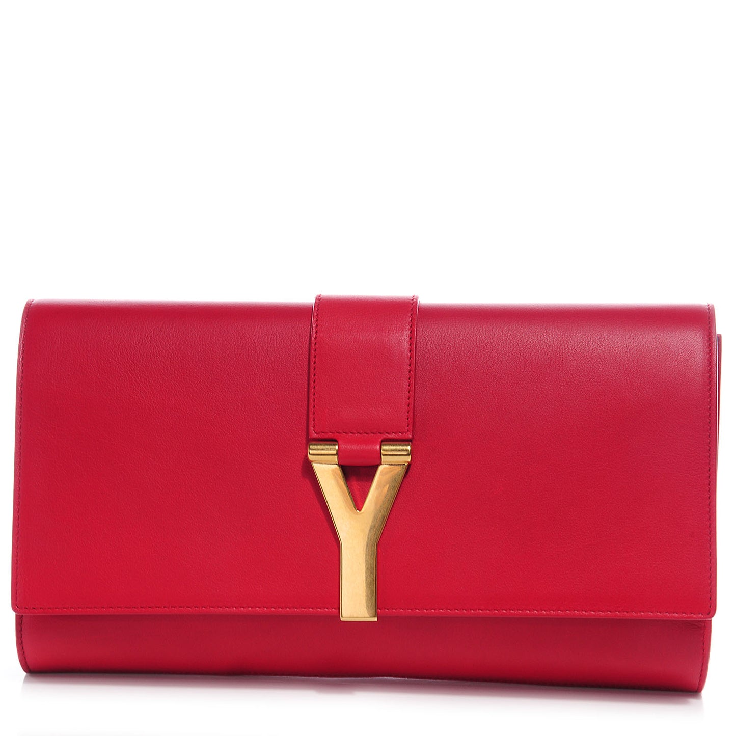 Leather Classic Y Clutch Rouge Orient