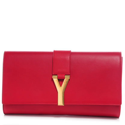 Saint Laurent Leather Classic Y Clutch Rouge Orient 1 of 8