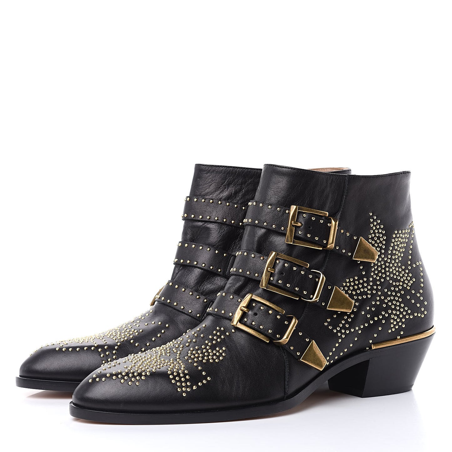 Nappa Sheepskin Studded Susanna Ankle Boots 40.5 Black