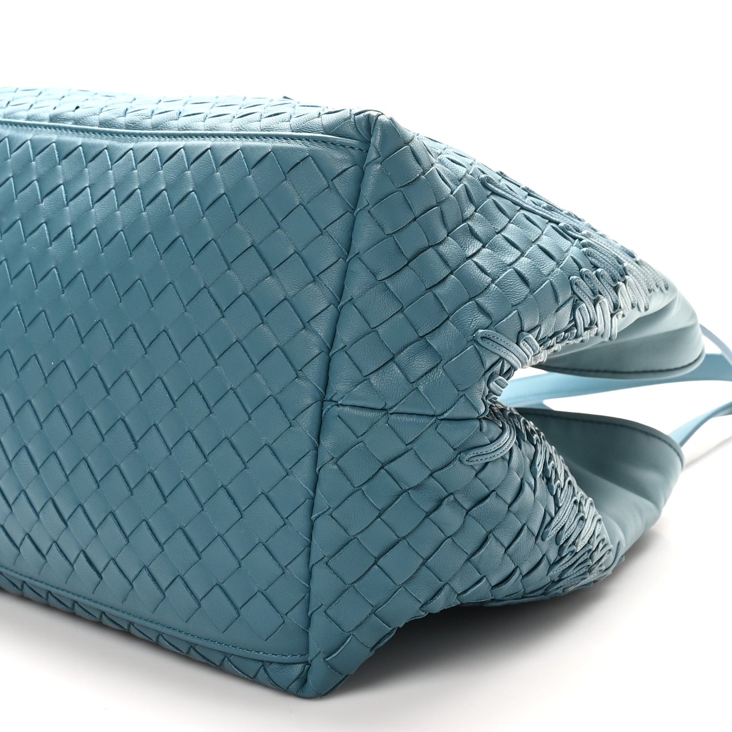 Nappa Intrecciato Medium Flow Wave Tote Blue