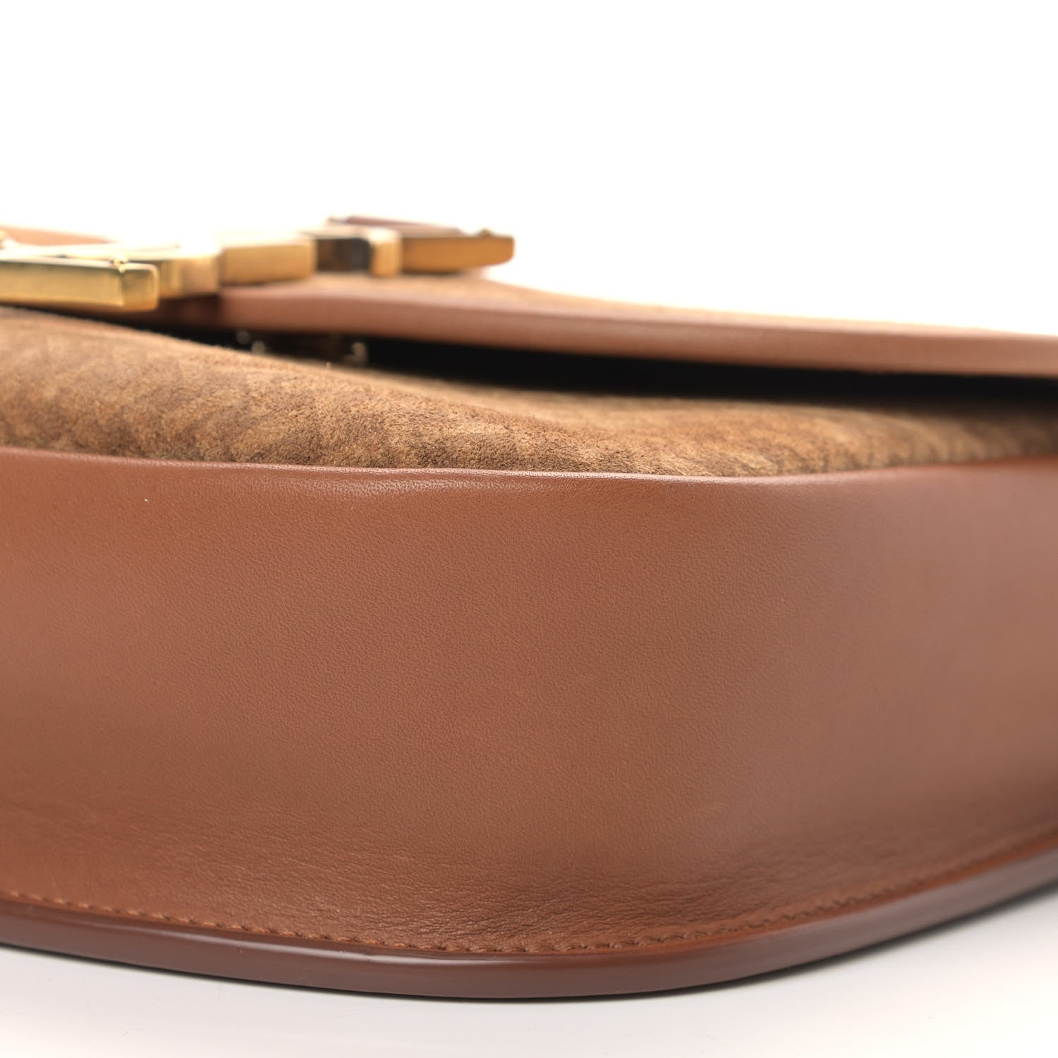 Saint Laurent Suede Calfskin Small Kaia Satchel Brun 9 of 9