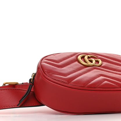 Gucci Calfskin Matelasse GG Marmont Belt Bag 85 34 Hibiscus Red 10 of 11
