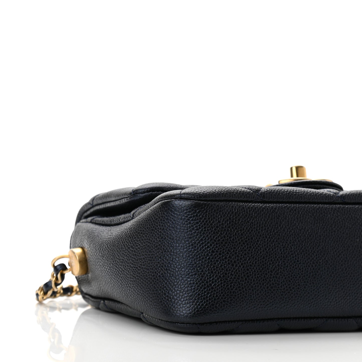 Iridescent Caviar Quilted Mini My Perfect Flap Dark Blue