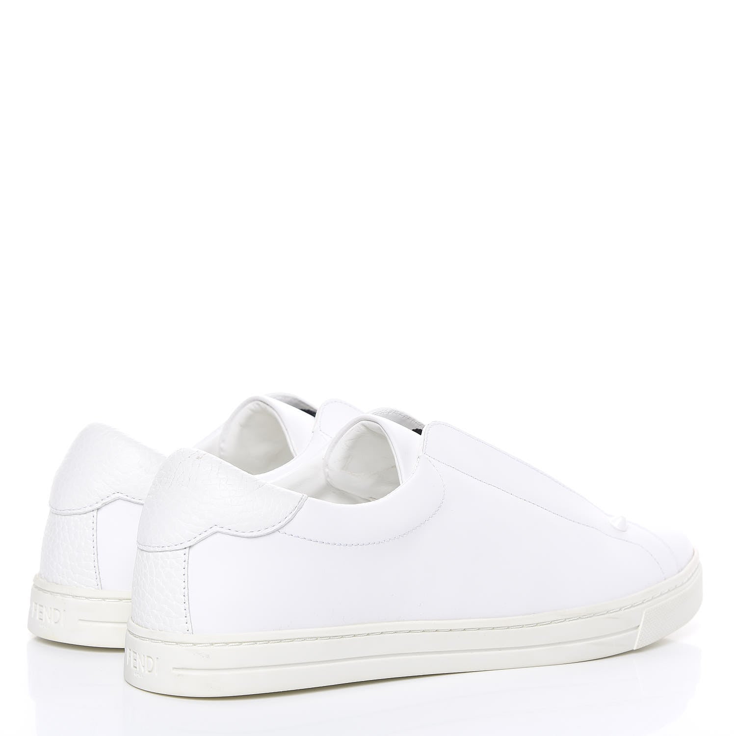Fendi Vitello FF Rockoclick Slip On Sneakers 41 White 4 of 11