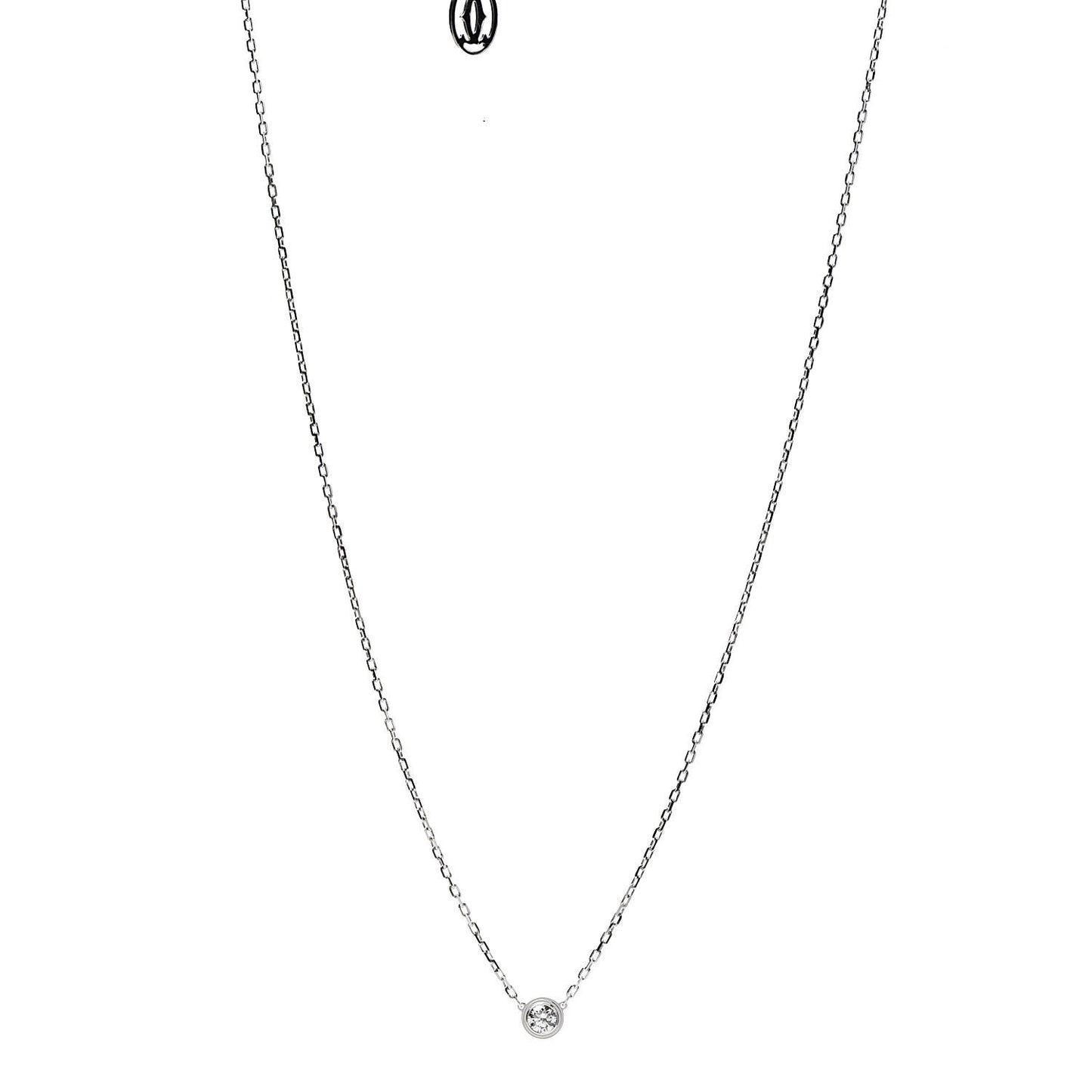 18K White Gold Diamond LM D'Amour Pendant Necklace