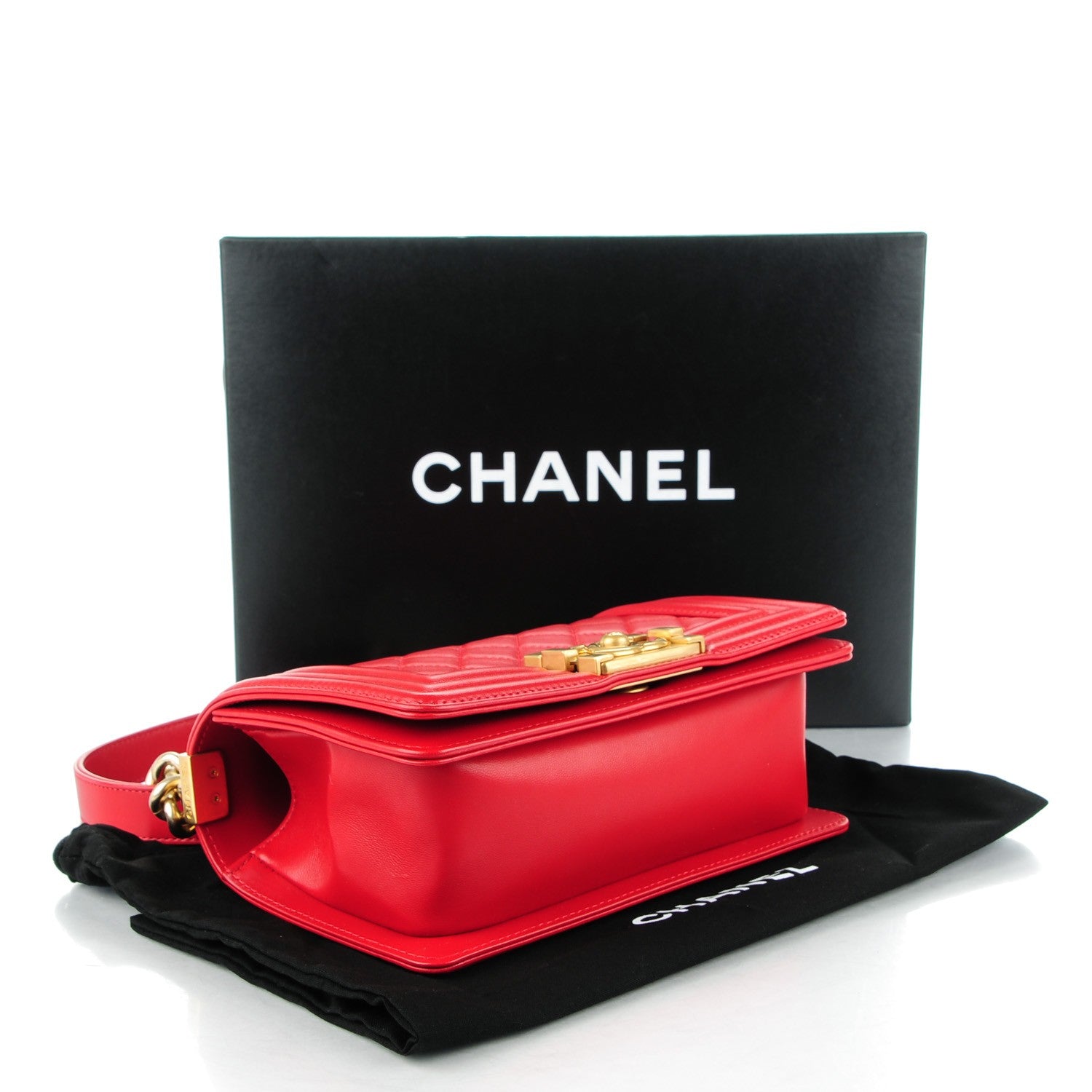 Chanel Lambskin Quilted Small Boy Flap Red 4 of 7