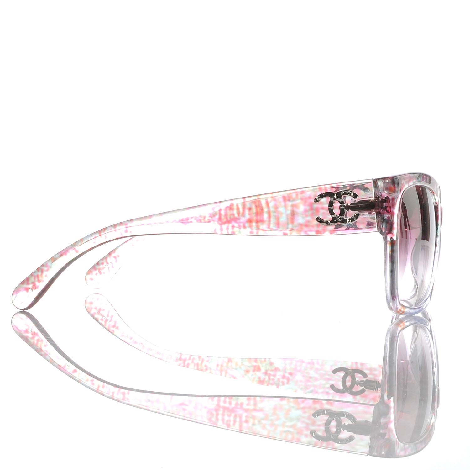 Chanel Acetate Multicolor Tweed CC Sunglasses 5220 Pink 2 of 4
