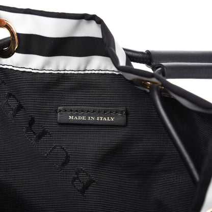 Burberry Nylon Striped Medium Rucksack Backpack Black White 9 of 13
