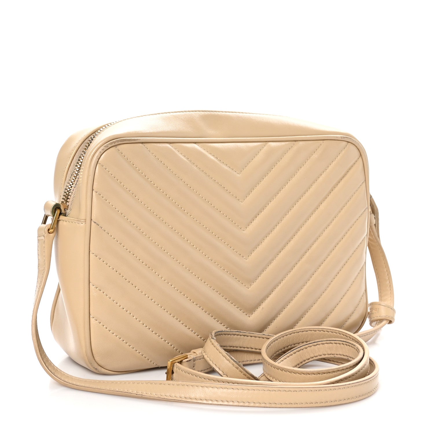 Saint Laurent Calfskin Matelasse Monogram Lou Camera Bag Dark Beige 3 of 19