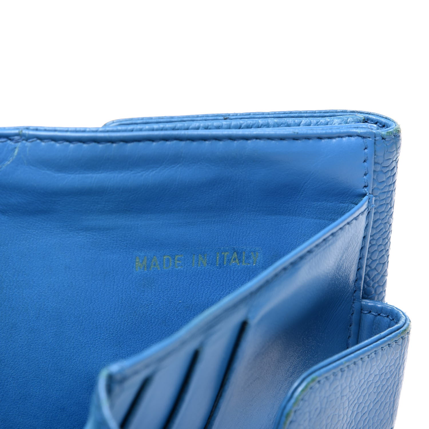Chanel Caviar Timeless CC Compact French Wallet Blue 16 of 18