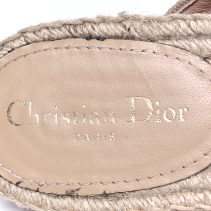 Christian Dior Canvas Embroidered Granville Espadrille Crisscross Flat Slide Sandals 41 Cream 6 of 6