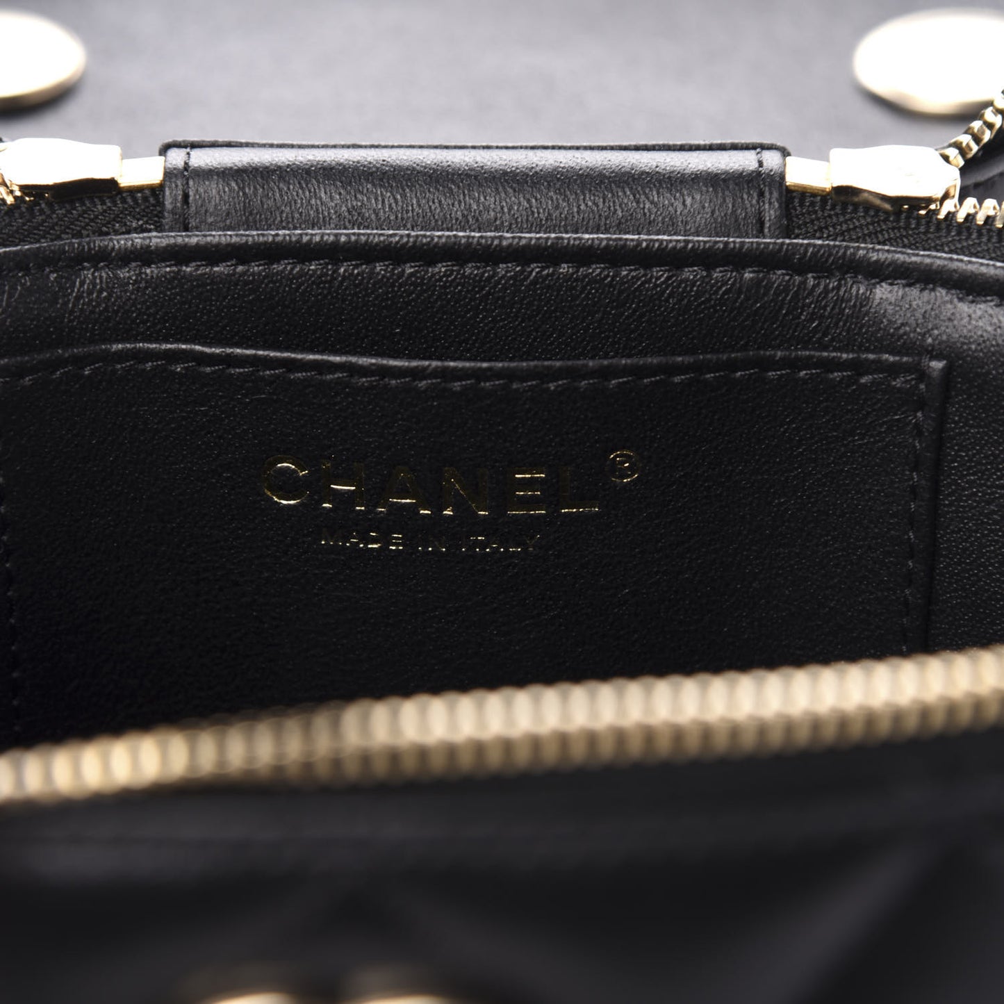 Lambskin Quilted Trendy Vanity Case Black