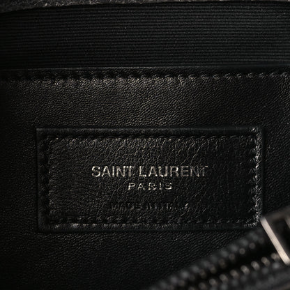 Saint Laurent Sheepskin Matelasse Chevron Monogram Medium College Bag Light Coal 6 of 10