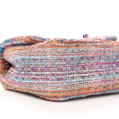 Chanel Tweed Quilted Mini Rectangular Flap Blue Pink Orange 4 of 10