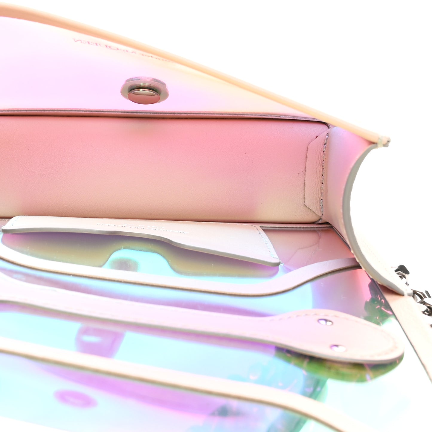 Iridescent PVC Calfskin Mini Knuckle Crossbody