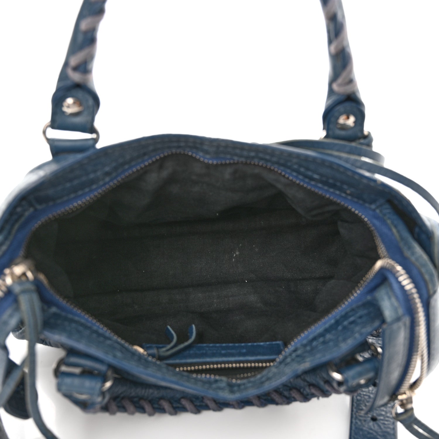 Balenciaga Agneau Classic Silver Hardware Mini City Bleu Profond 5 of 12