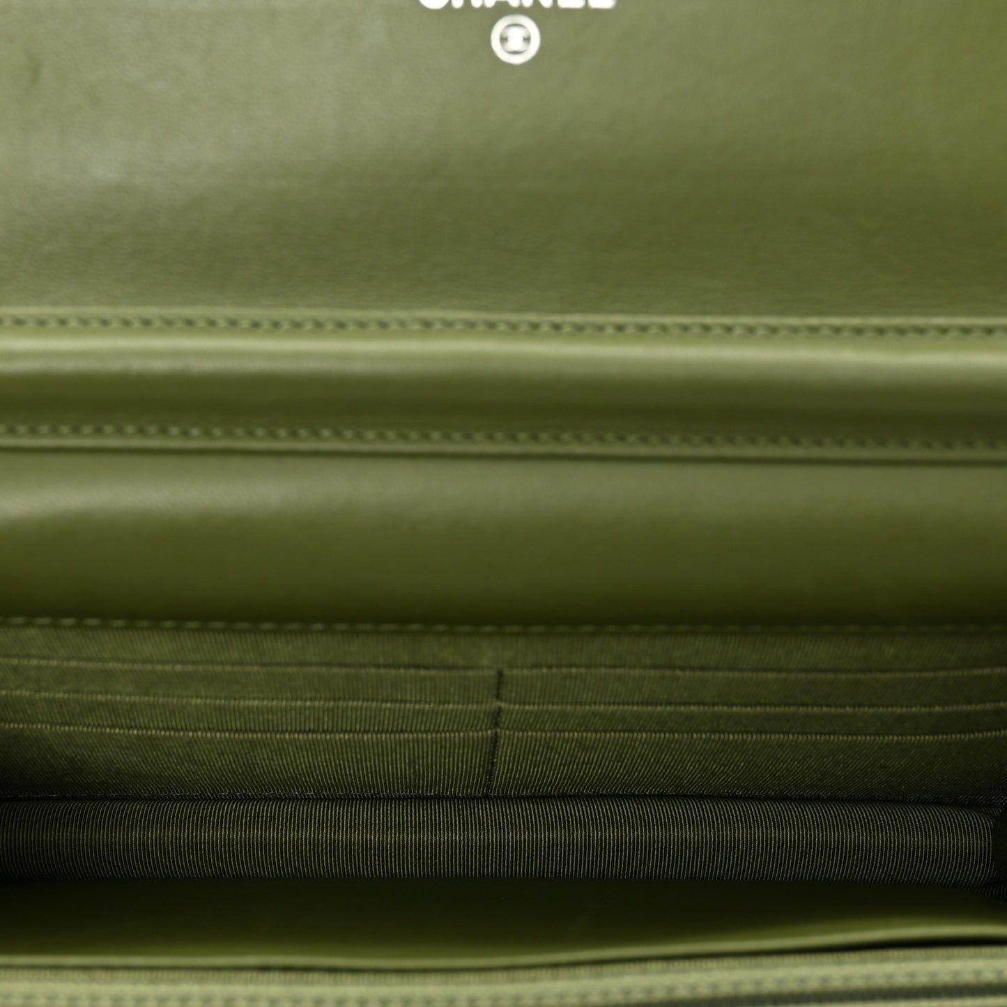Lambskin Quilted Wallet On Chain WOC Green