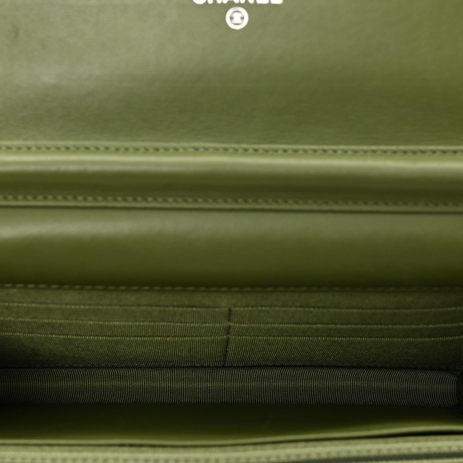 Chanel Lambskin Quilted Wallet On Chain WOC Green 6 of 12