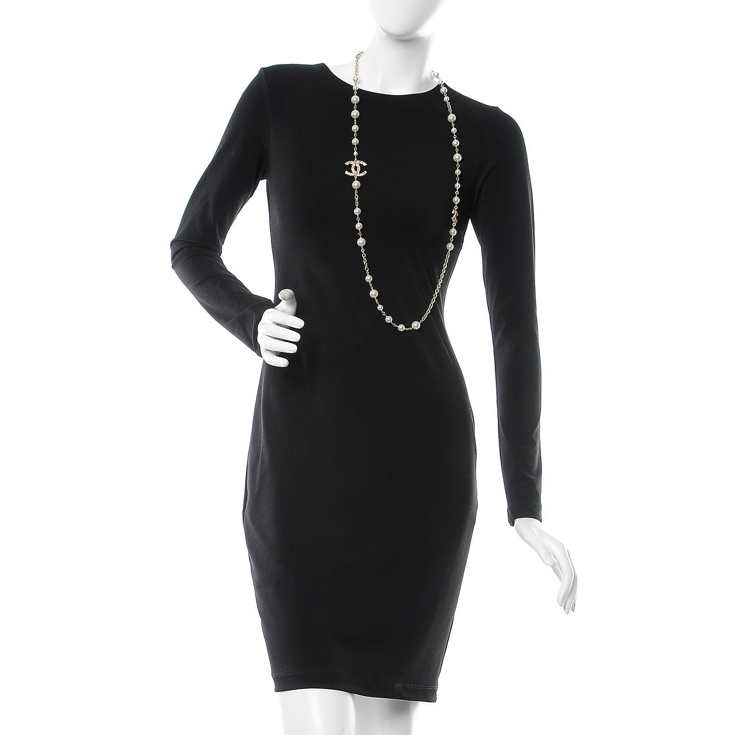 Chanel Graduated Pearl Crystal Twisted CC Long Necklace in Gold 2 of 5