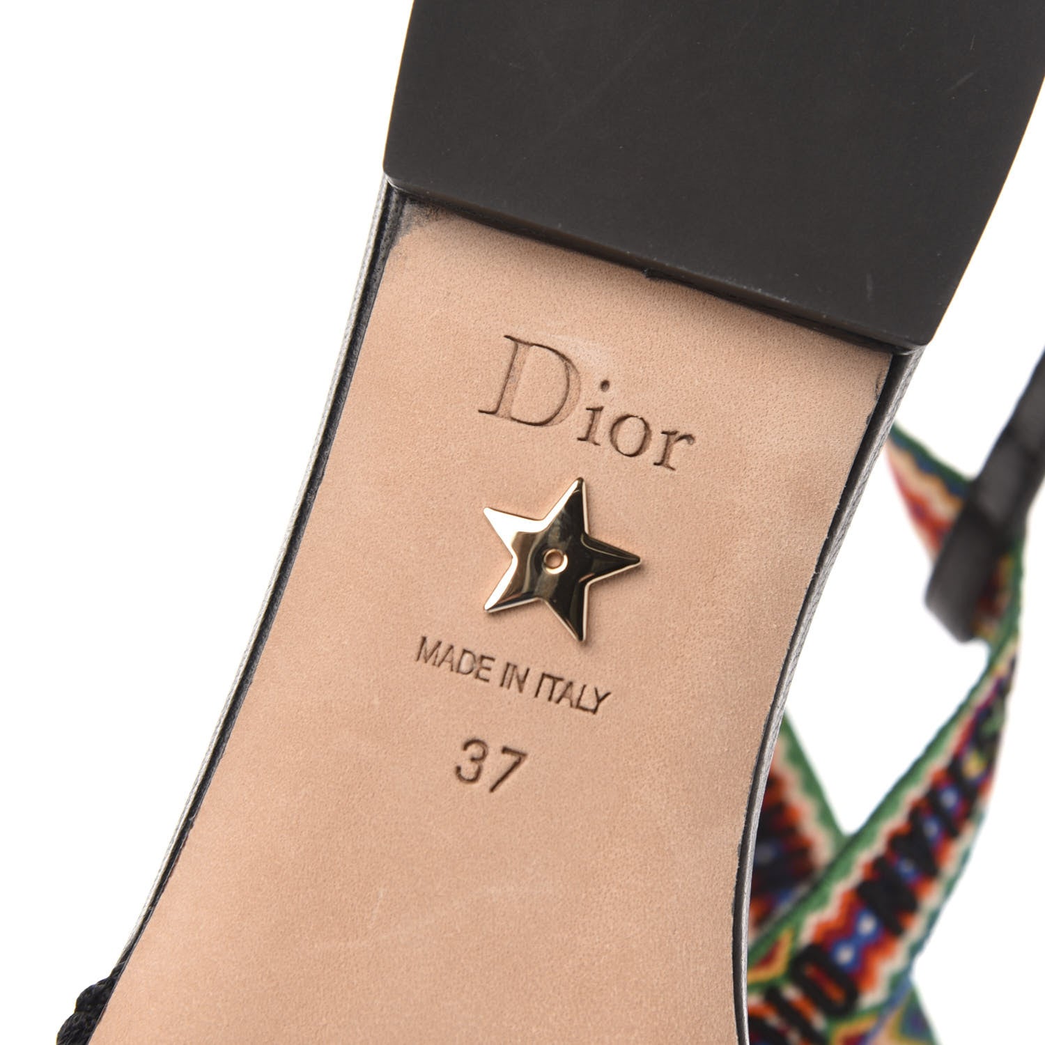 Christian Dior Technical Canvas J'adior It Flats 37 Black Multicolor 7 of 8