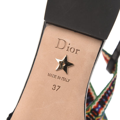 Christian Dior Technical Canvas J'adior It Flats 37 Black Multicolor 7 of 8
