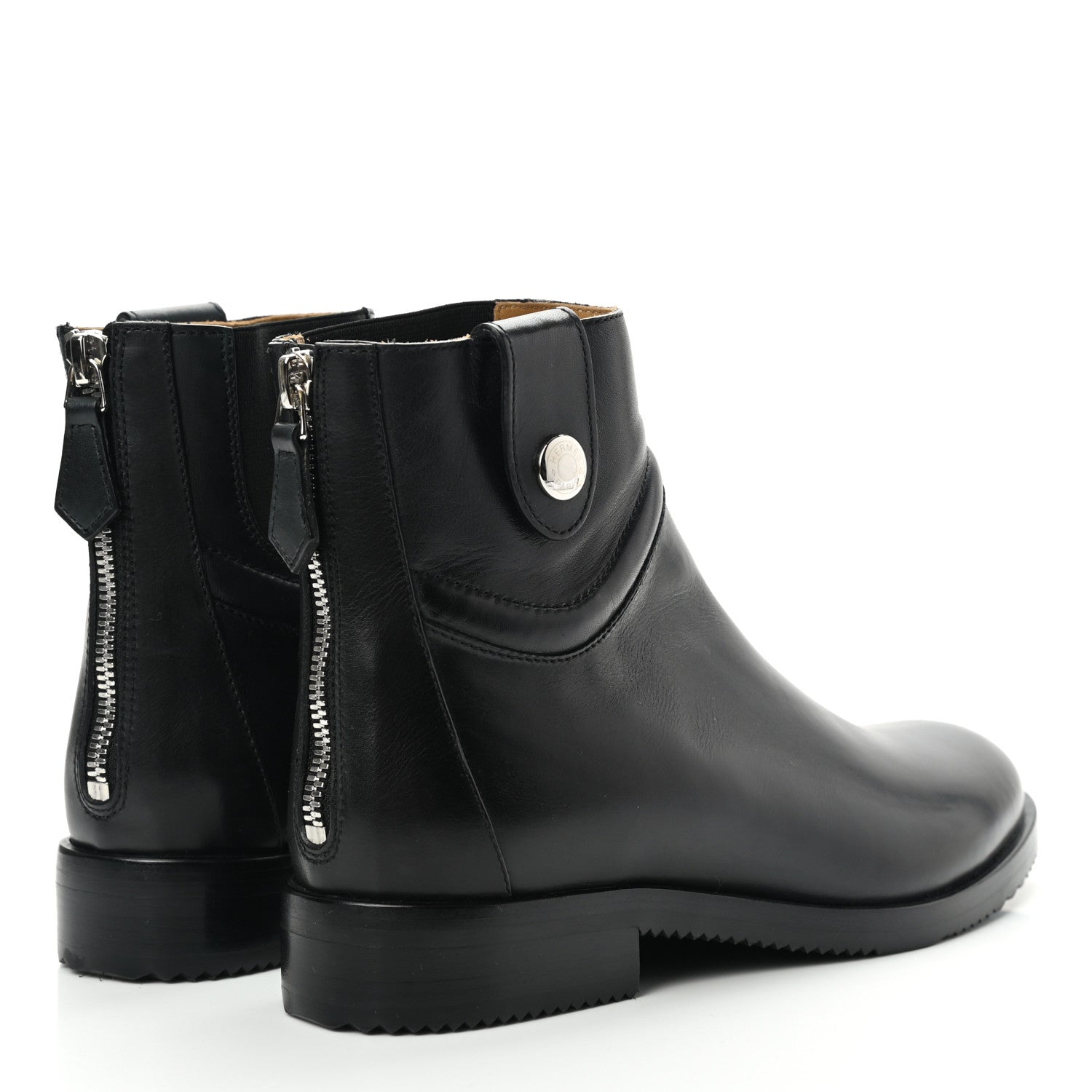 Hermes Waterproof Calfskin Womens Nedji Competition Boots 36 Black 4 of 9