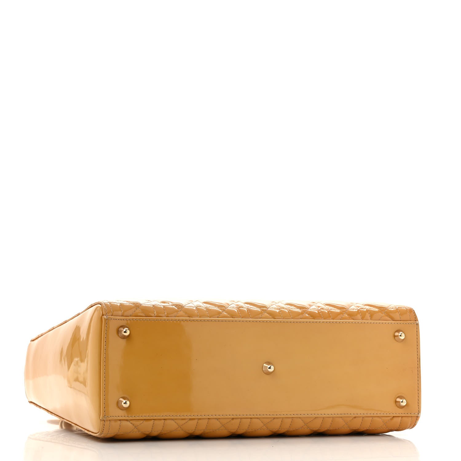 Christian Dior Patent Cannage Large Lady Dior Yellow 4 of 15