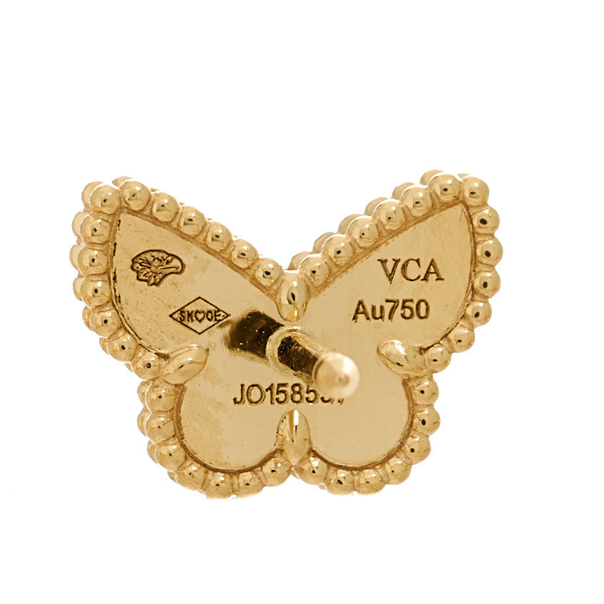 18K Yellow Gold Mother of Pearl Sweet Alhambra Butterfly Earrings