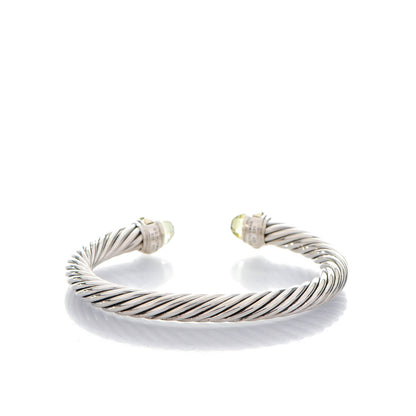 David Yurman Sterling Silver 14K Yellow Gold Lemon Citrine 7mm Cable Classics Bracelet 3 of 6