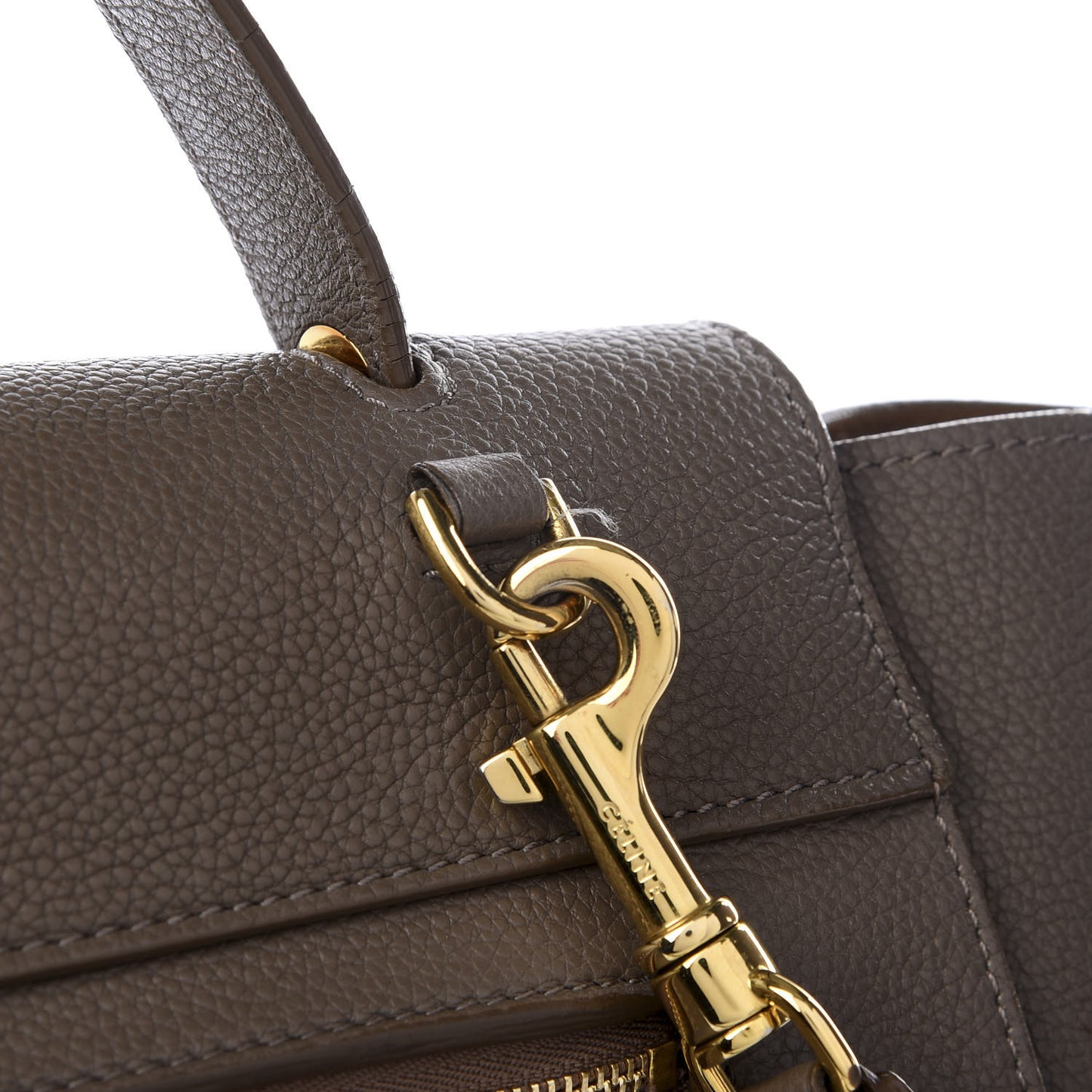 Grained Calfskin Mini Belt Bag Grey