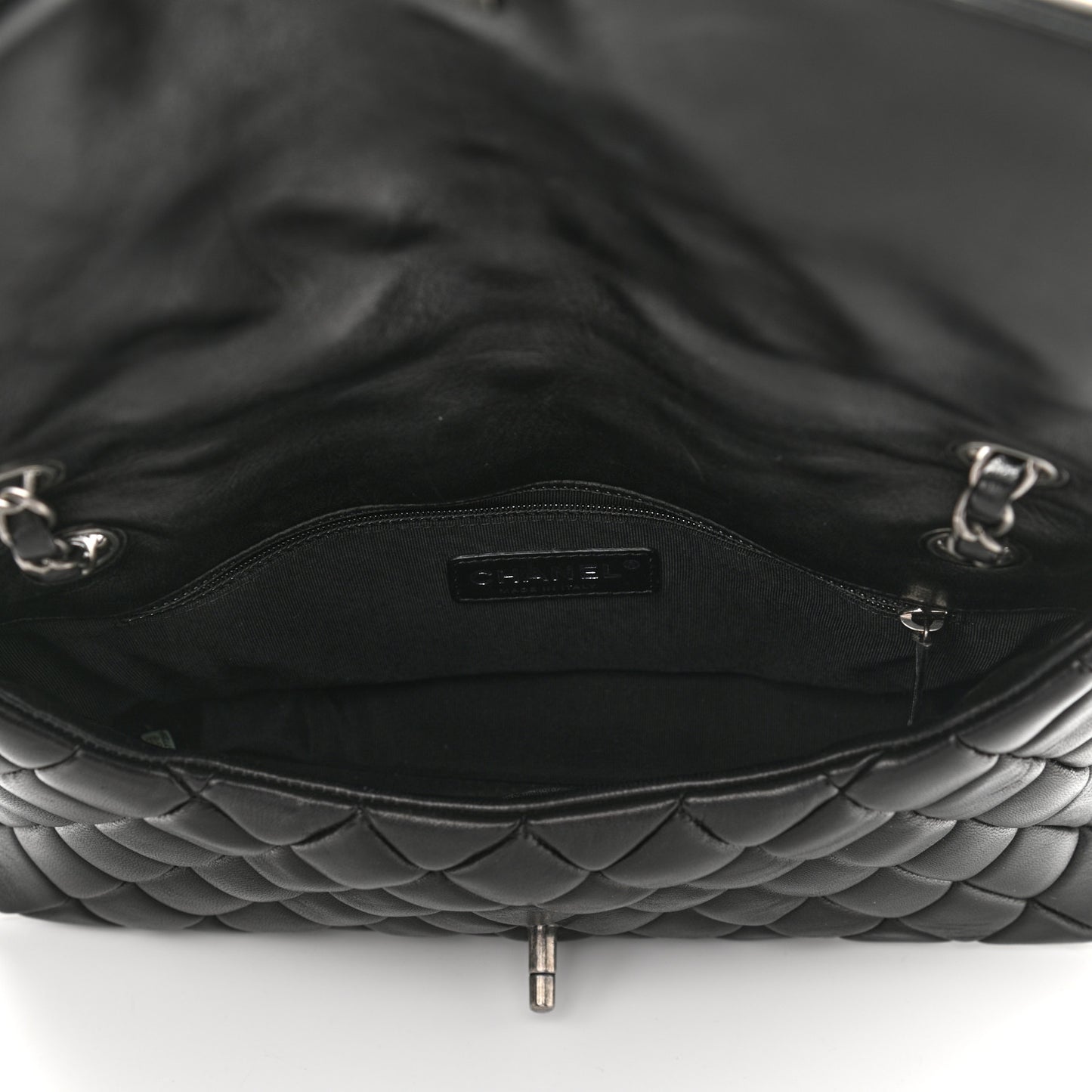 Lambskin Large New Bubble Flap Black