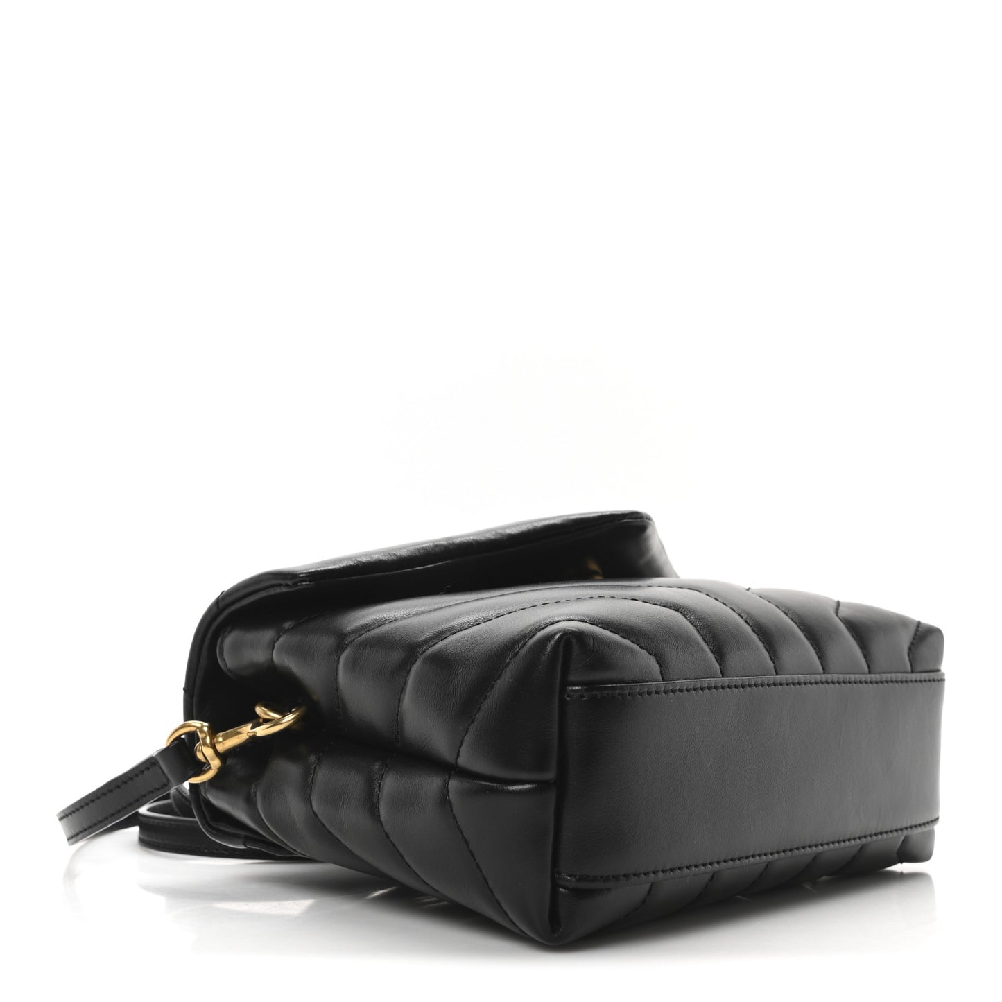 Calfskin Y Quilted Monogram Toy Loulou Crossbody Bag Black