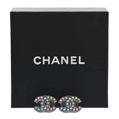 Chanel Ruthenium Crystal CC Earrings Multicolor 5 of 5