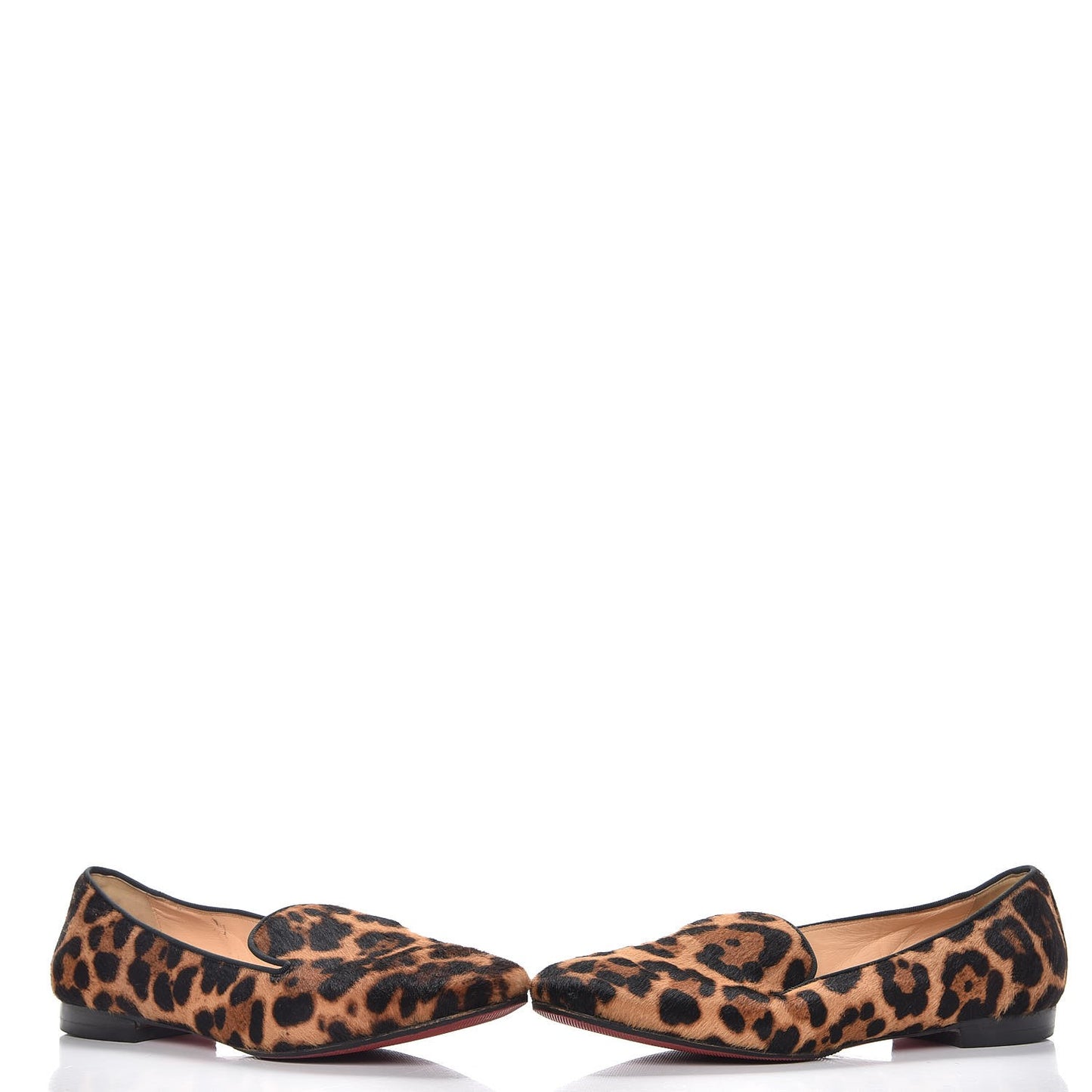 Pony Hair Leopard Print Sakouette Loafers Flats 40.5