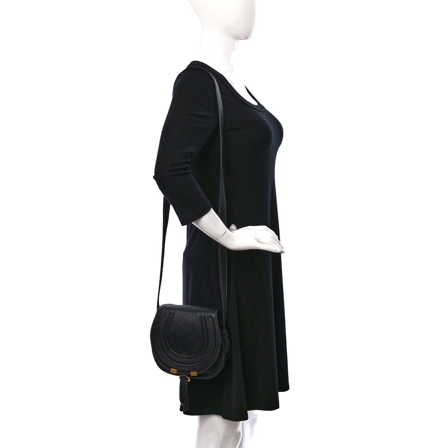 Chloe Calfskin Nano Marcie Saddle Bag Black 2 of 10