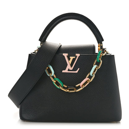 Louis Vuitton Taurillon Enamel Chain Capucines BB Black Multicolor 1 of 9