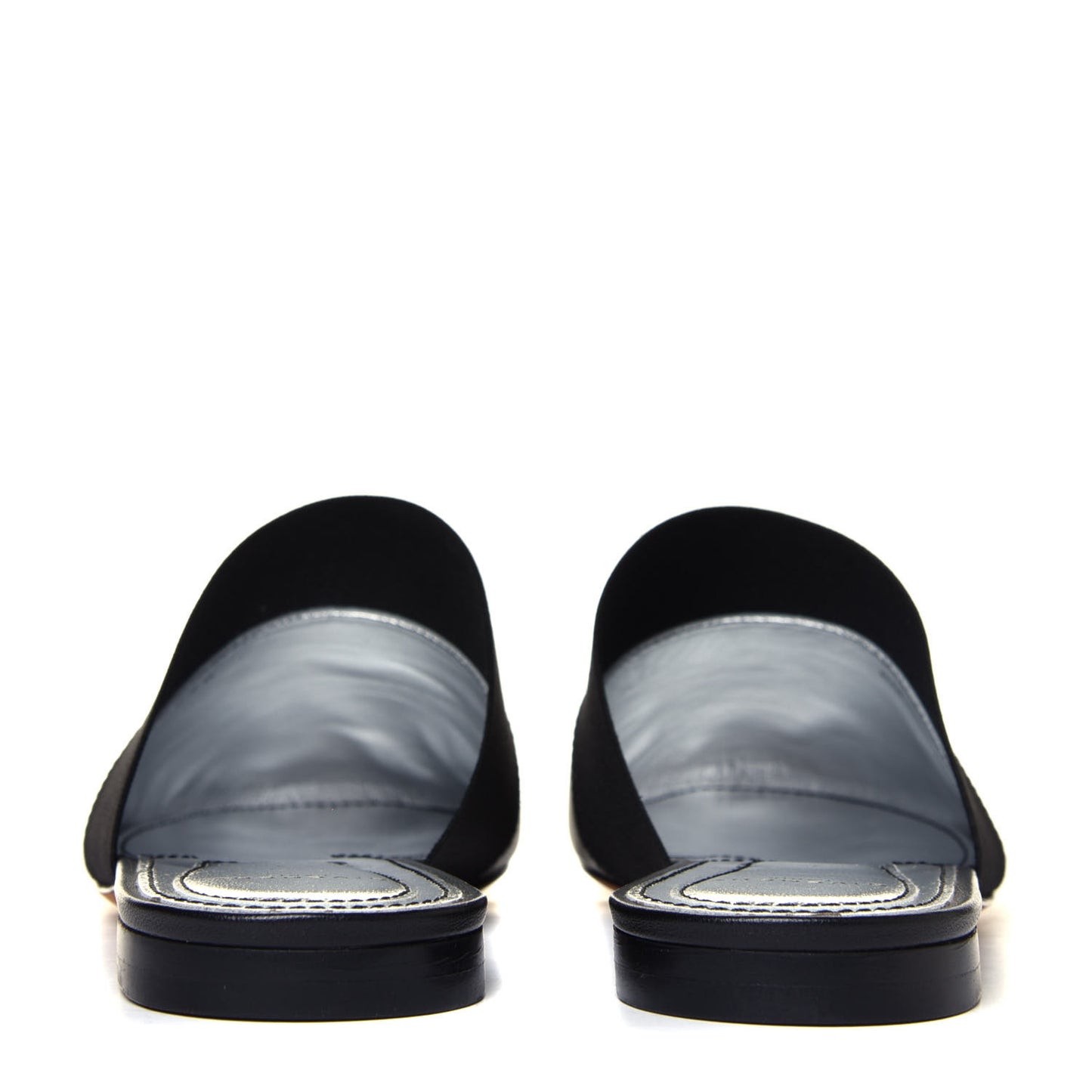 Lambskin Bedford Logo Mule Slides 38 Black