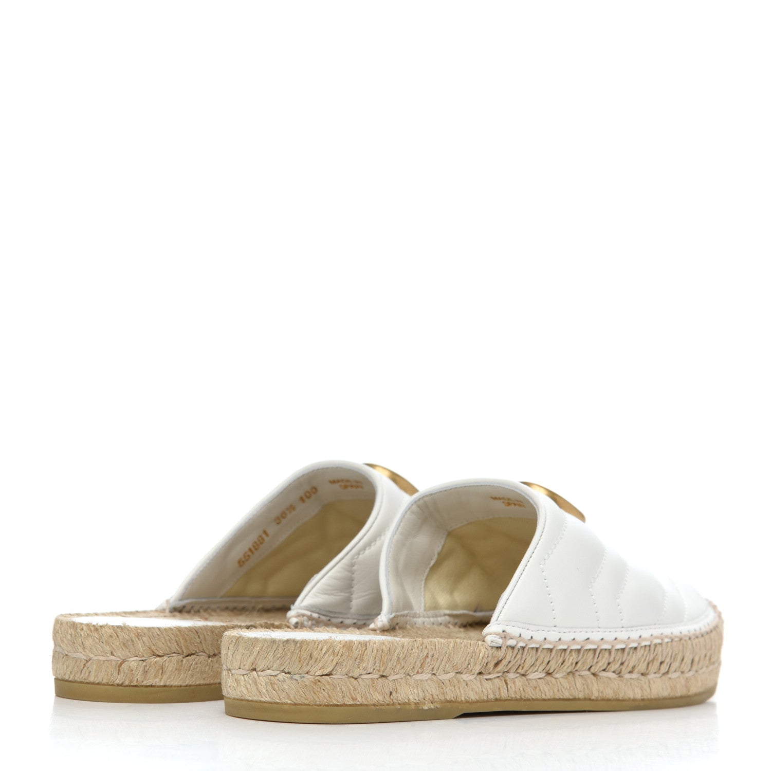 Gucci Nappa Matelasse GG Marmont Espadrille Slippers 36.5 Great White 4 of 12