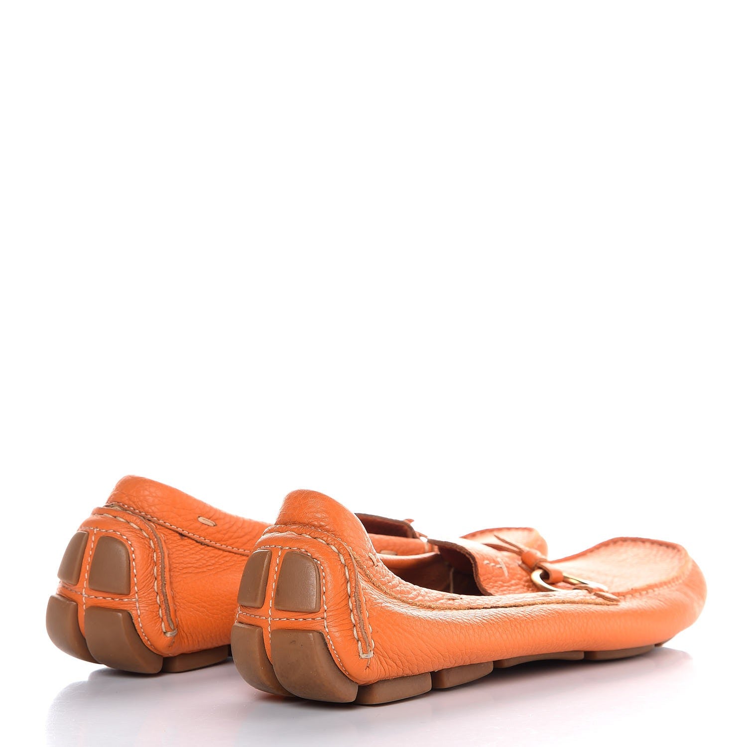 Prada Vitello Daino Loafers 40 Papaya 4 of 11